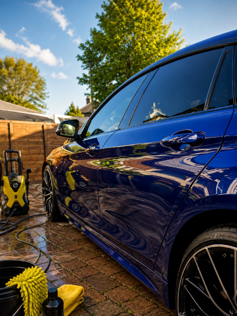 Metallic Blue BMW vehicle detailing by KeenEye Co.